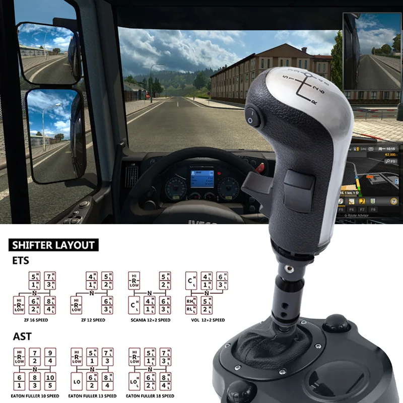 Imagem -05 - Engrenagem Shifter Knob para Ets2 Ats Jogo Shifter Lever Head Euro American Truck Simulator Fanatec sq Thrustmaster Th8a Th8s T300rs