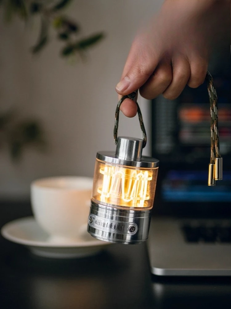 Heartbeat weight, outdoor camping decoration atmosphere table lamp creative ornament charging dimming night light