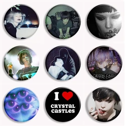 Crystal Castles Soft Button Pin I Love Crystal Castles Brooch Music Band Album Cover Aesthetic Badge Bag Accessories De