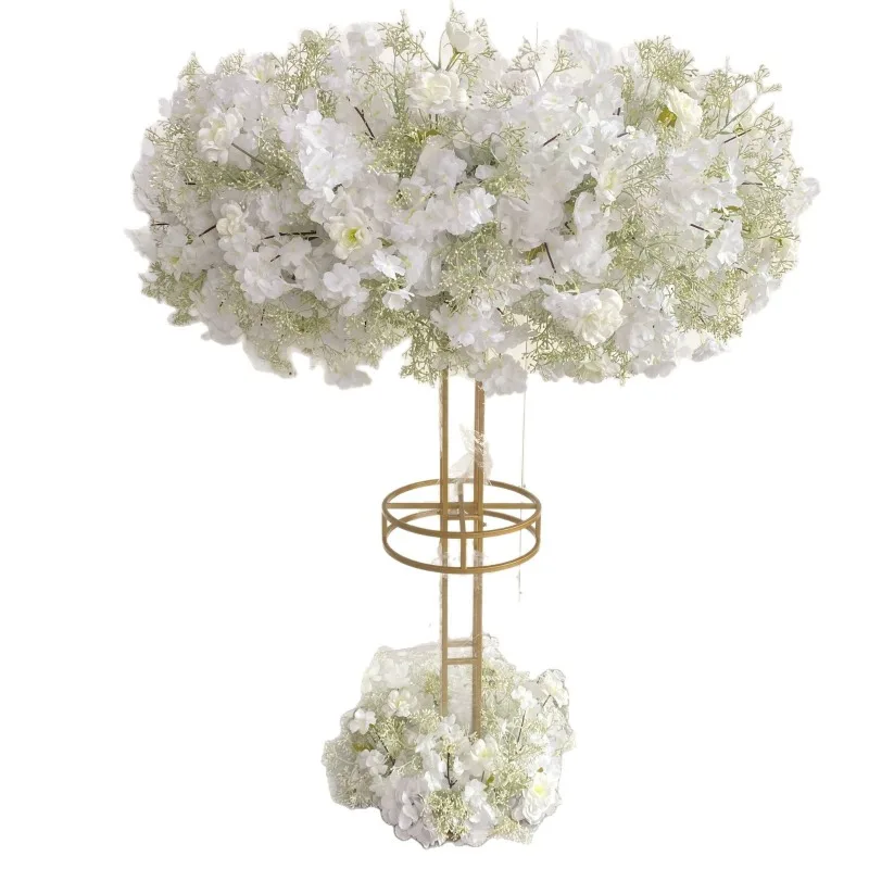 White cherry blossom Ferris wheel artificial flower decoration, wedding scene arrangement, Luyin iron wrought
