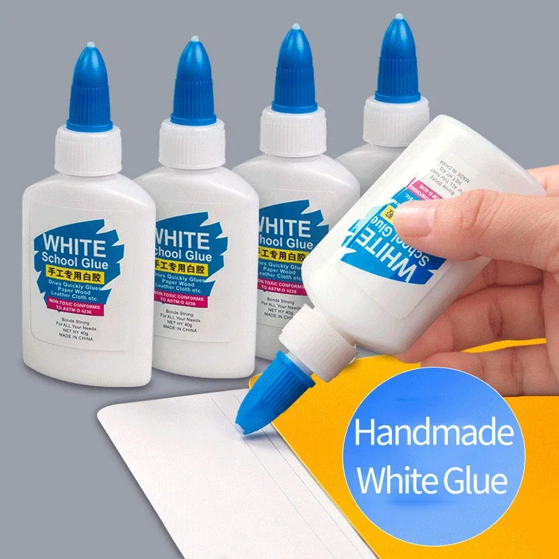 40Ml White Glue Student Make Paper Crafts DIY Handmade Stationery White Latex Children DIY Washable Liquid Quick Drying Adhesive