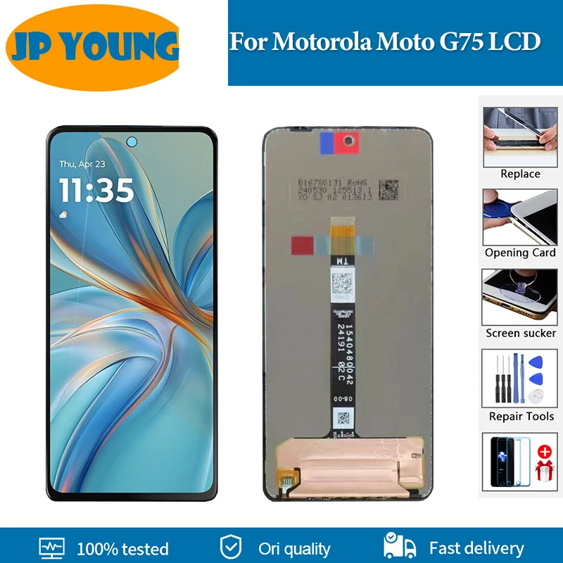 

6,78 ''оригинальный ЖК-дисплей для Motorola Moto G75, ЖК-дисплей, сенсорная панель, дигитайзер экрана в сборе для Moto G75 XT2437-2, замена ЖК-дисплея