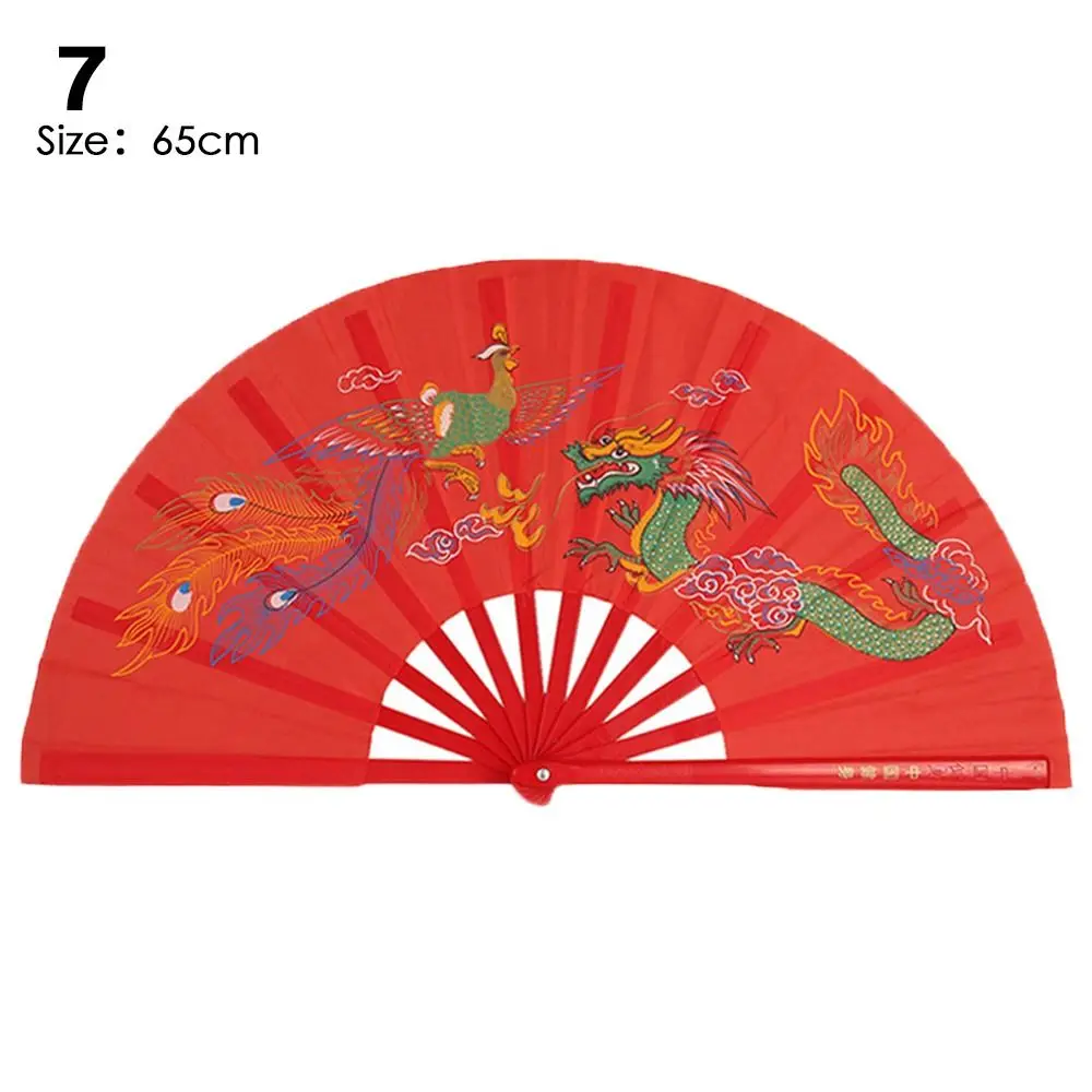Black Red Chinoiserie Gift Chinese Tai Chi Kung Fu Fan Folding Stage Fan Yoga Fan Plastic Bone Fan