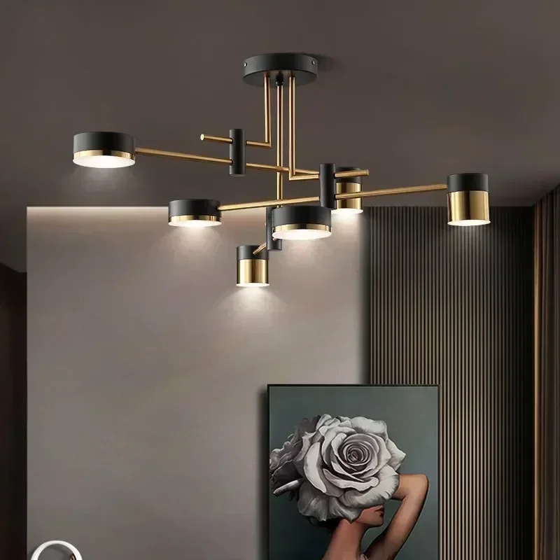 

Modern Home Decoration Pendant Light Simple Fashionable Nordic Black Gold Led Lamp Living Room Dining Bedroom Salon Chandeliers