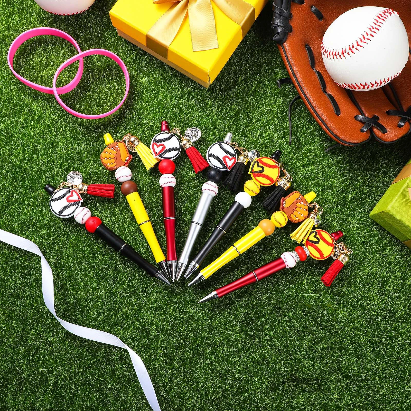 30Pcs Diamond Bead Pen Wholesale Creative DIY Handmade Sticker Set Diamond Beaded Ballpoint Pens