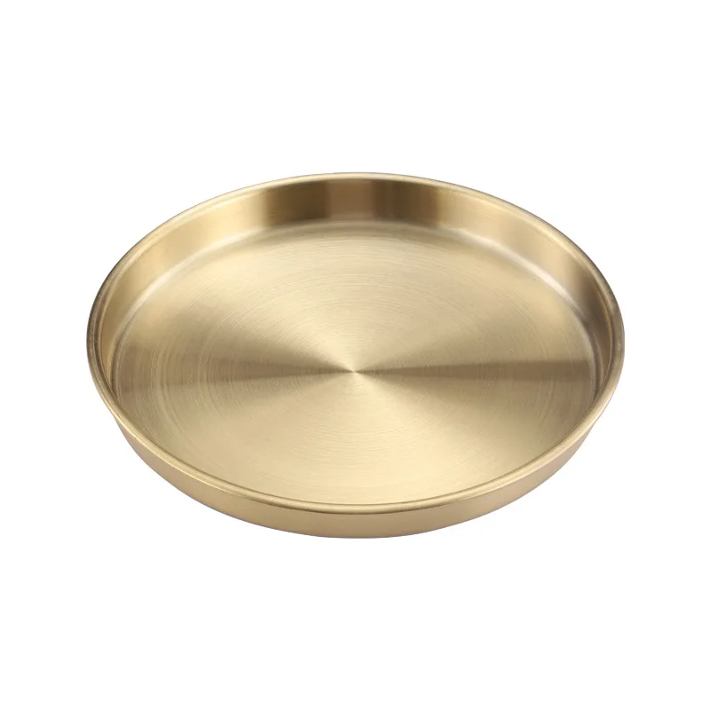 1 Pcs Korean Style 304 Stainless Steel Plate Flatbottomed Thickened Tray Sausage Powder Steaming Dish