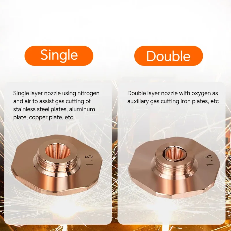 Bodor Laser Nozzle D25 D28 D32 M11 M14 H15 Caliber 1.2 1.4 1.5 1.8 2.0 Single Double Laser Nozzle for Bodor Laser Cutting Head