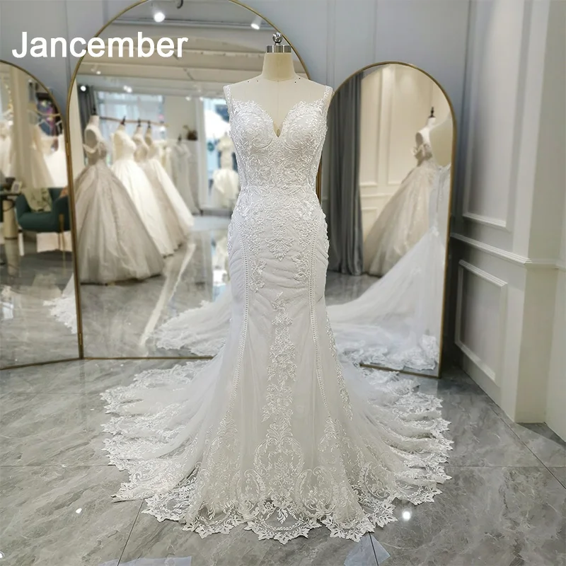 

Jancember Luxury Wedding Dresses For Woman A-line Sexy Beads Lace Formal Elegant Party Bridal Gowns 2024 vestidos de novia