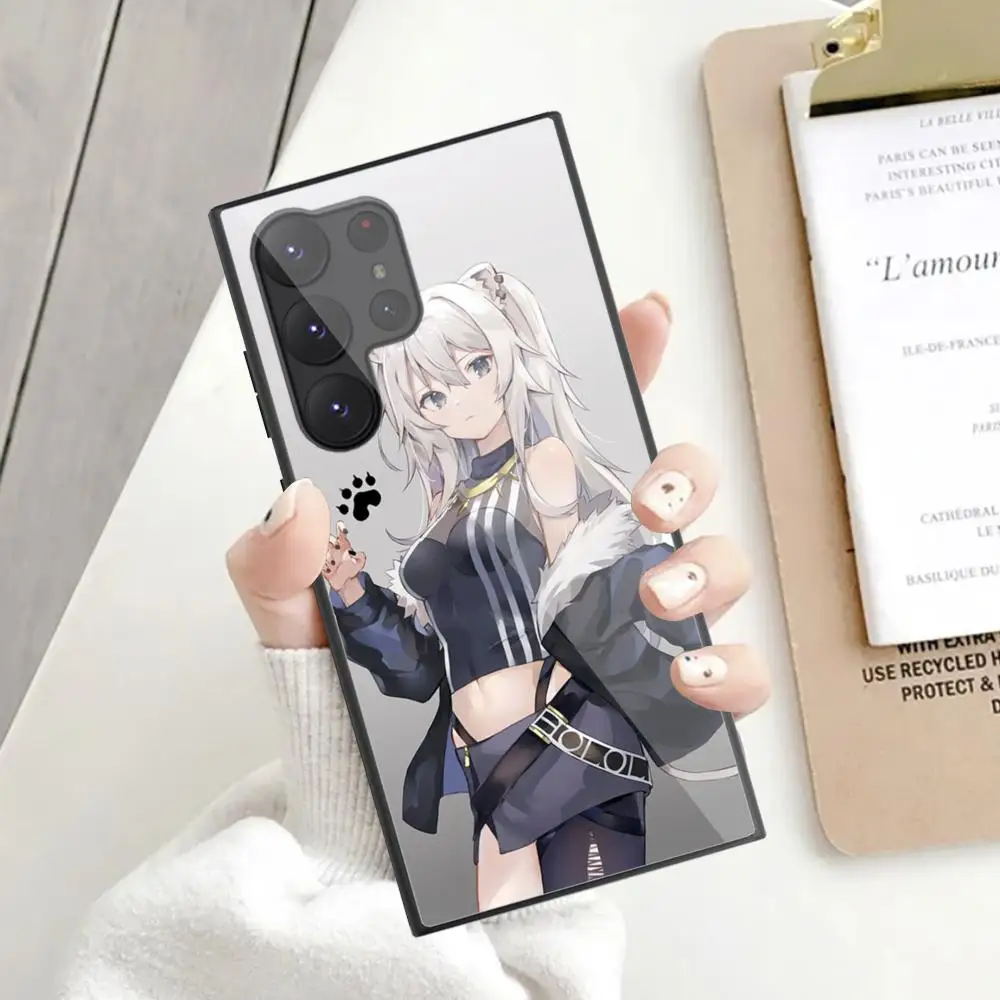 Shishiro Botan Phone Case For Samsung Galaxy S24 S23 S22 S21 S20 Ultra FE Plus Black Glass Case Cover