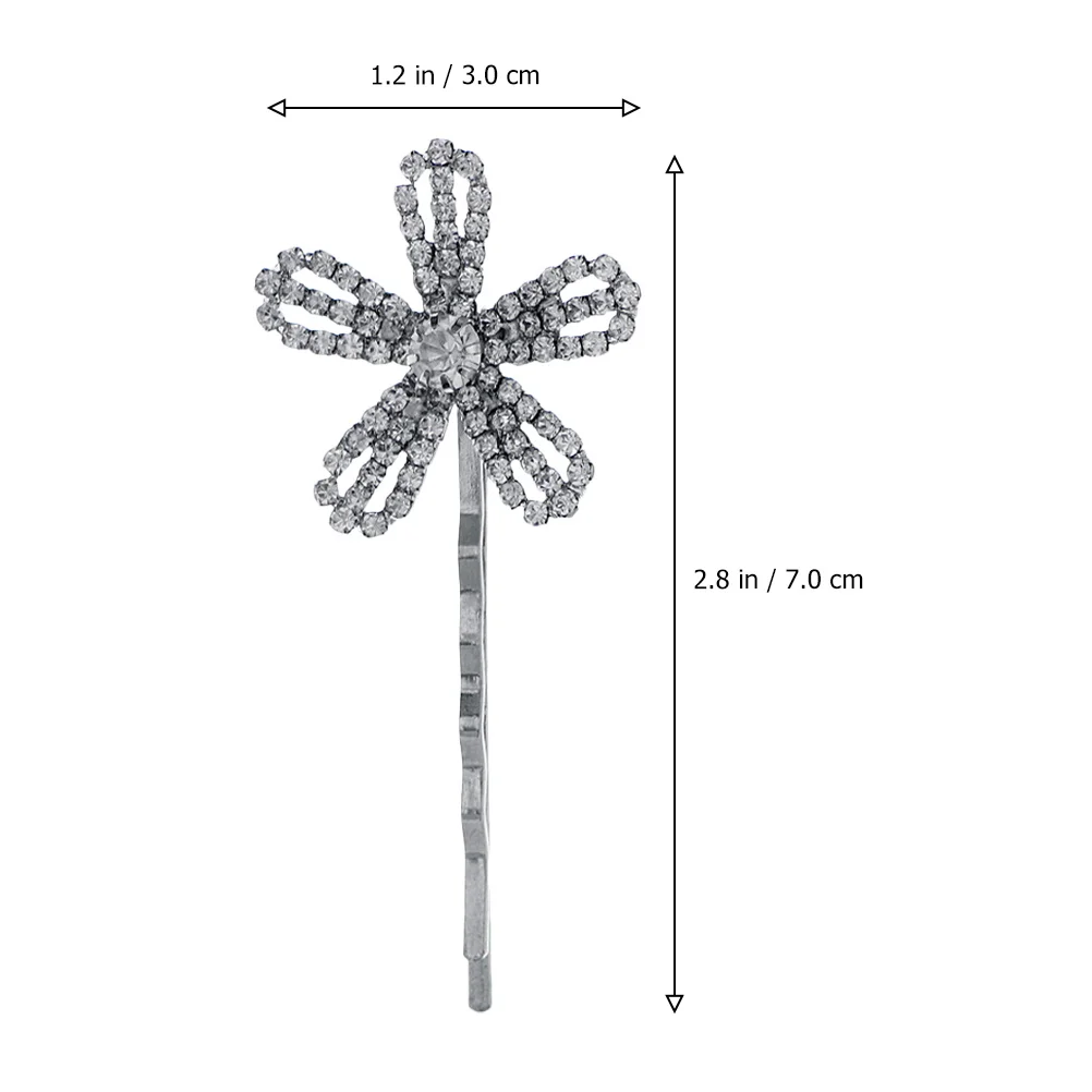 

2Pcs Rhinestones Flower Hair Clips Crystal Hairpin Stylish Hair Accessories for Wedding Evening Prom Party Rhinestones Hairpin