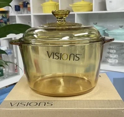 High Borosilicate Glass Cooking Pot Clear High-Temperature Resistant Ideal for Open Flame Use