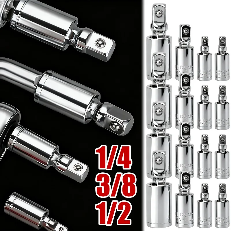 

Universal 1/4" To 3/8" To 1/2" Socket Converter Kit Chrome Vanadium Steel Ratchet Adapter Sleeve Drive Transform Joint Adapter