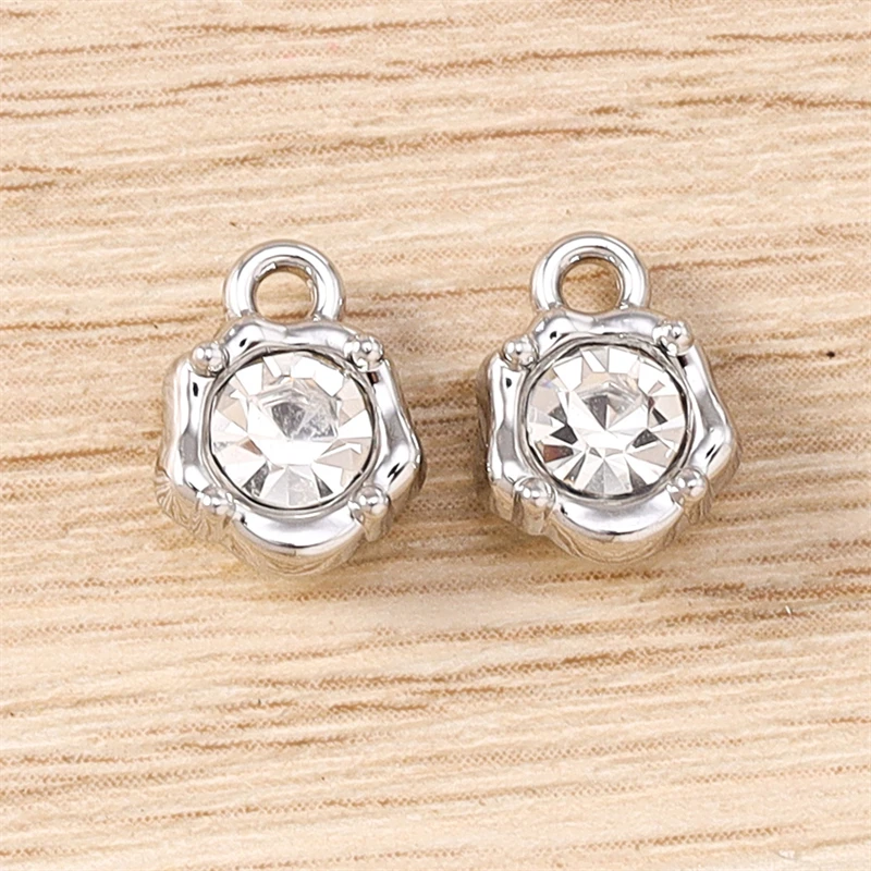 5 Stück 7x10mm süße Mini bunte Kristall Runde Charms Anhänger für Schmuckherstellung Ohrringe Halsketten Armband Zubehör DIY Geschenk – Detail 10