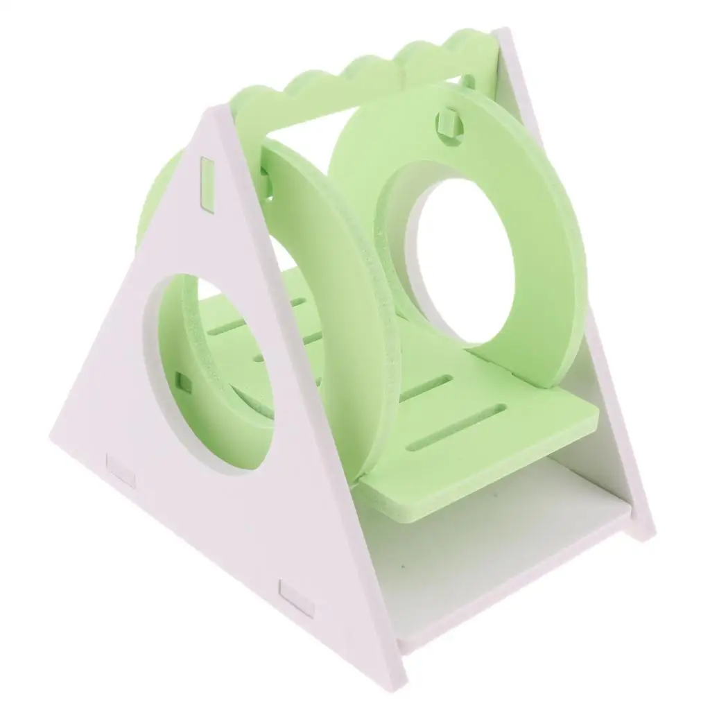 New Wooden Triangle Rocking Toy for Hamsters Rabbits Hedgehogs 14x9.5x12cm