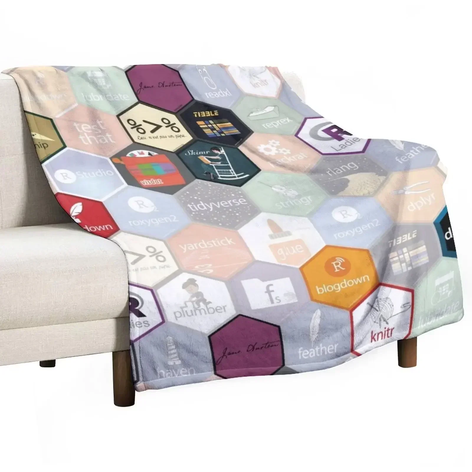 R hex design (large hexes) Throw Blanket Hairys Baby Picnic Blankets