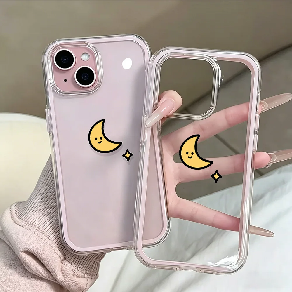 Einfache Mond-Paar-Handyhülle für Samsung Galaxy S26 Ultra S25 S24 Plus S22 S23 Plus FE A57 A54 A55 A16 A15 4G 5G Transparente Hülle – Detail 6