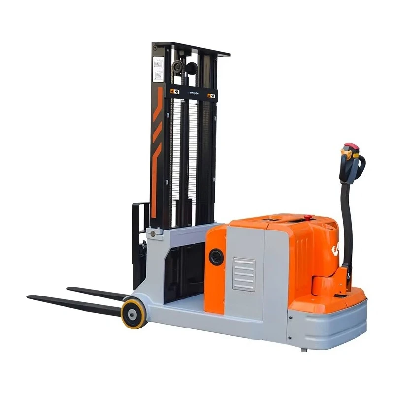 Walk Behind Hydraulic Pallet Stacker 2Ton 2.5m Lift Full Electric Stacker Battery Powered Narrow Space Handling