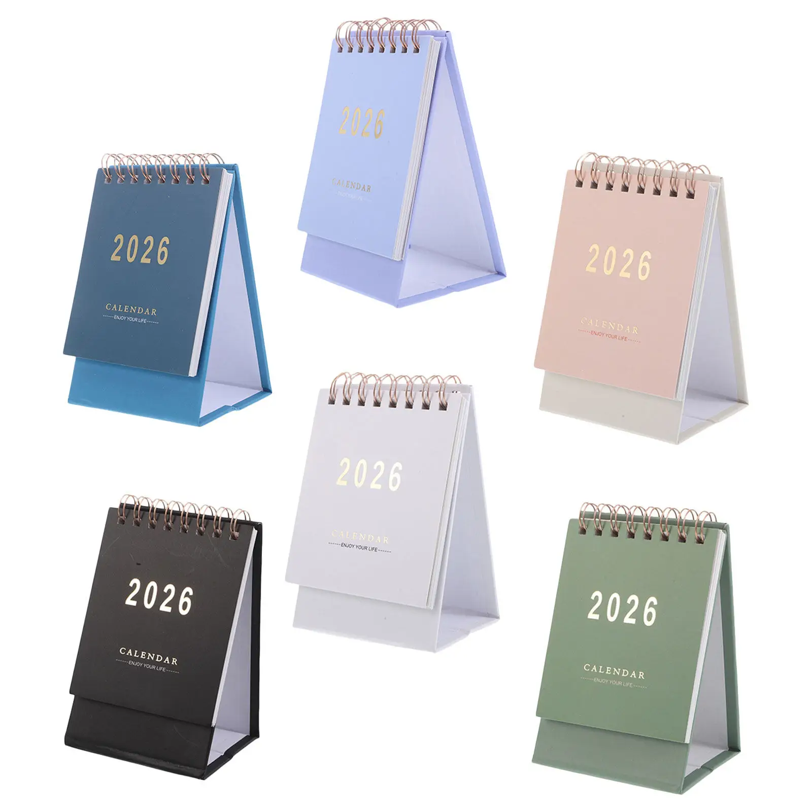 

6Pcs 2026 Desk Calendar Mini Foldable Standing Monthly Planner Daily Tear Off Organizer Schedule Office Desk Decoration