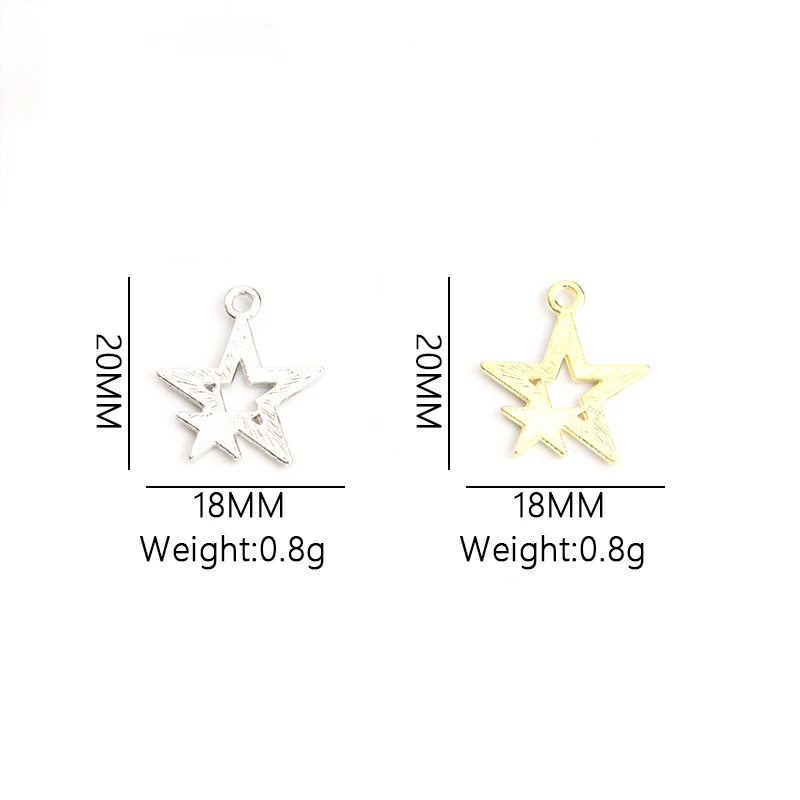 15pcs Fashion Hollow Out Double Star Charms Gold/Silver Plated Crystals Star Earrings Pendant Jewelry Making DIY Handmade Crafts