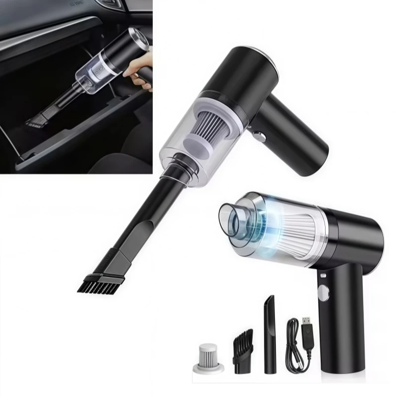 مكنسة كهربائية للسيارة لاسلكية 9000Pa شحن USB 1200 مللي أمبير في الساعة أجهزة تنظيف محمولة مكنسة كهربائية صغيرة للرطب والجاف منزلية