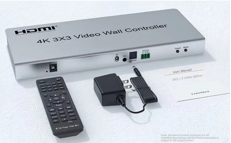 

4K 3x3 HD Video Splicer Controller 1-Way Input 9-Way Output Splitters Converters High Definition Television Splicing