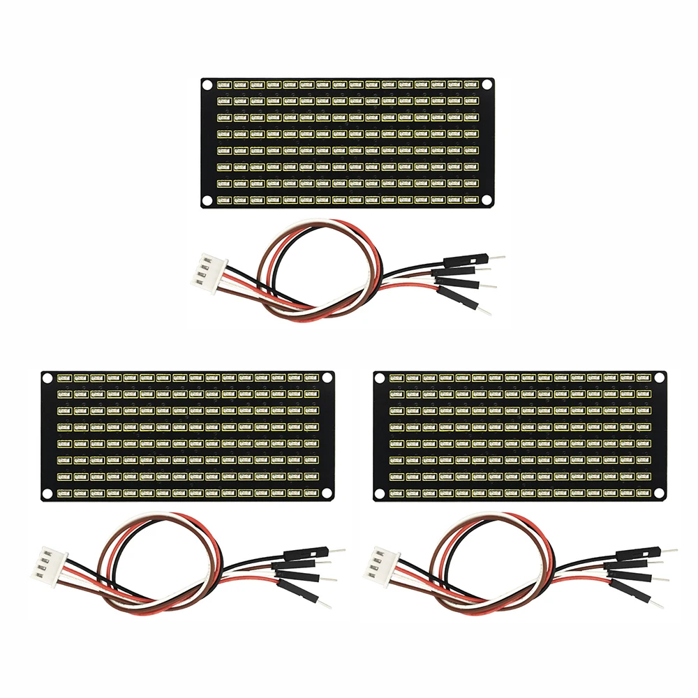 3 szt. Panel matrycowy LED Keyestudio 8x16 dla Arduino z 128 diodami LED chip AIP1640 za pośrednictwem matrycy LED komunikacyjnej I2C