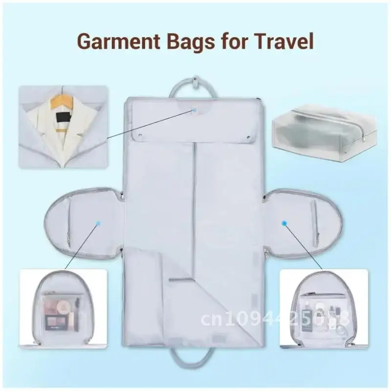 Convertible Portable Travel Garment Bag Carry Travel Duffel Bag Hanging Business Suit Men Women Dust-Proof for on Bag Suitcase
