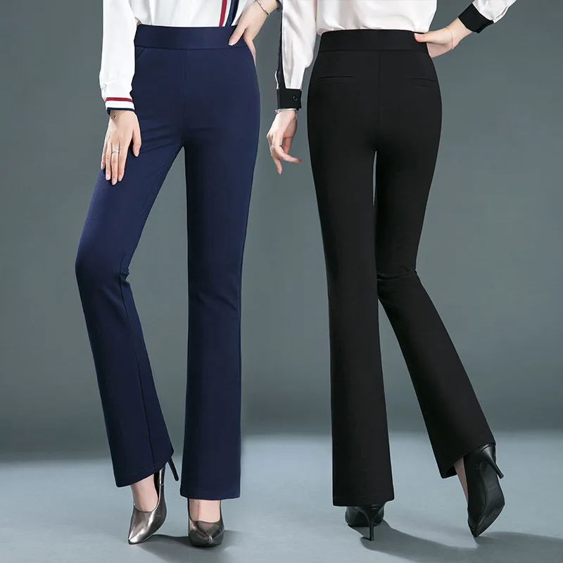 Ladies Casual Leggings Elastic High Waist Work Pants Women Trousers Spring Summer Commuter Straight Pants Female Long Pants 10XL