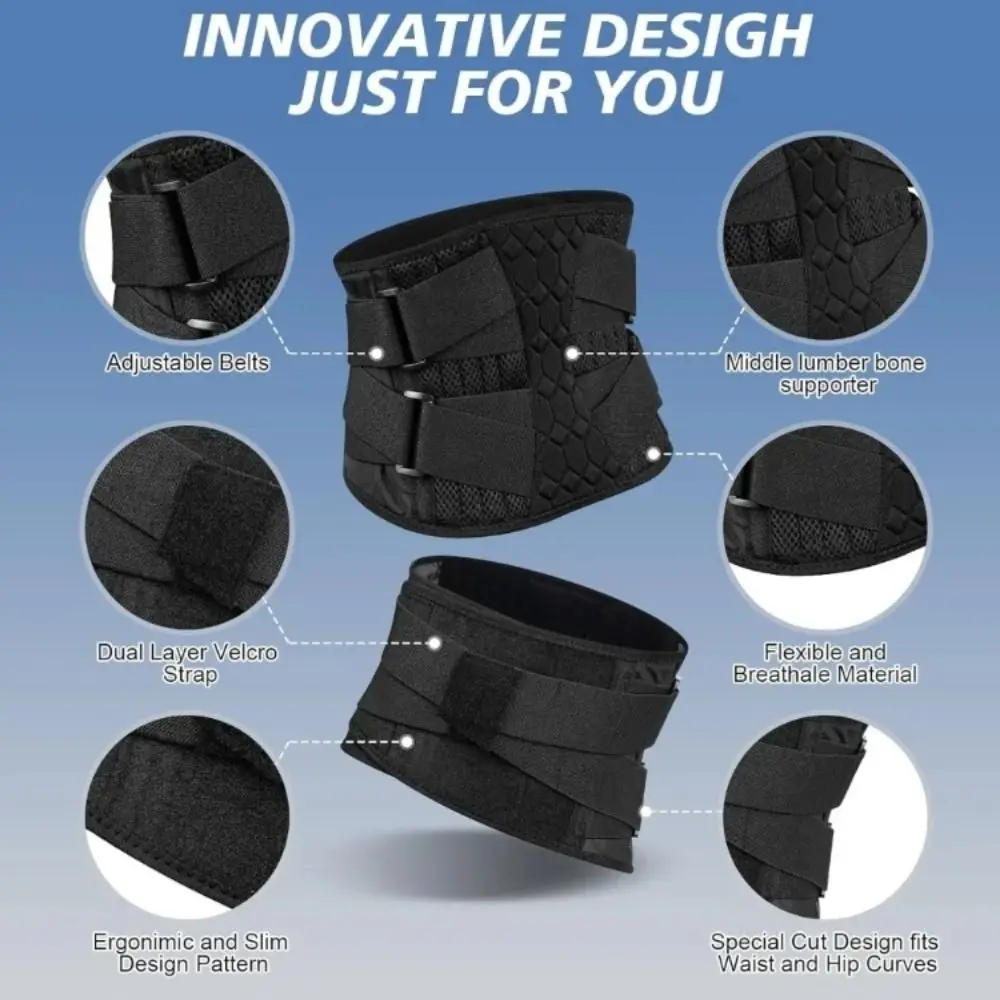 

Пояс для пота, дышащий пояс для тренировок, сильная поддержка, регулируемый поясничный корсет, тонкий дизайн, ортопедический поясничный пояс для тренировок