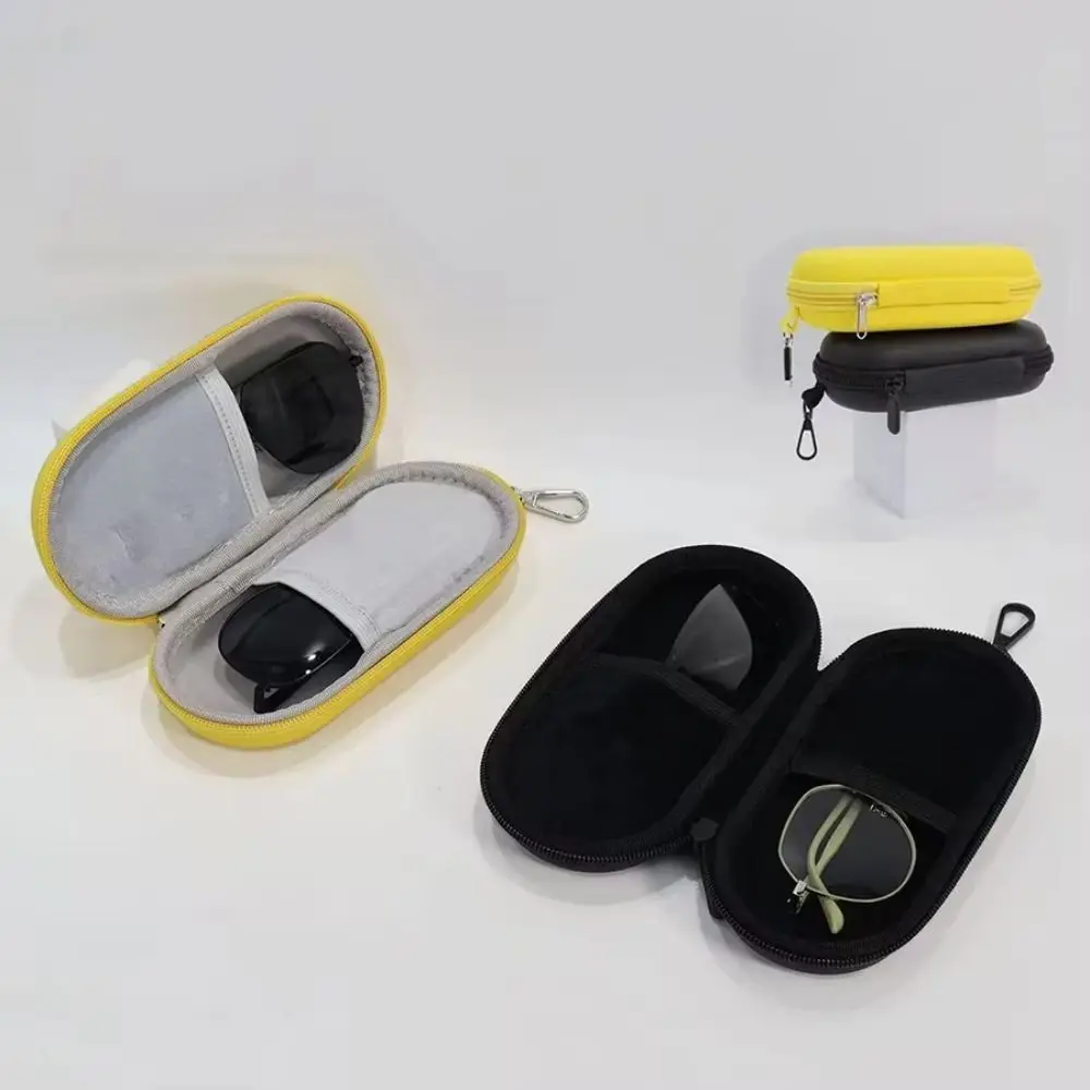 Modisches Hartschalen-Doppel-Brillenetui Tragbares Einfaches Doppel-Sonnenbrillen-Etui Reise-Sonnenbrillen-Organizer für Damen und Herren