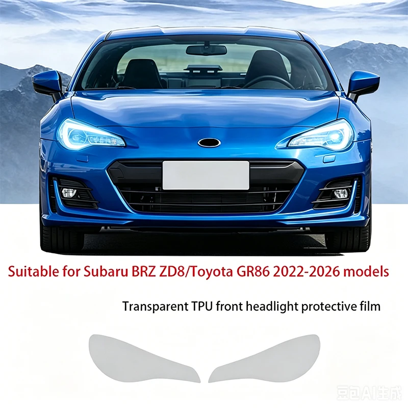 

Fit For Subaru BRZ ZD8 Toyota GR86 2022-2026 Transparent Smoked Black TPU Headlight Film Pre Cut Anti Scratch Full Coverage Prot