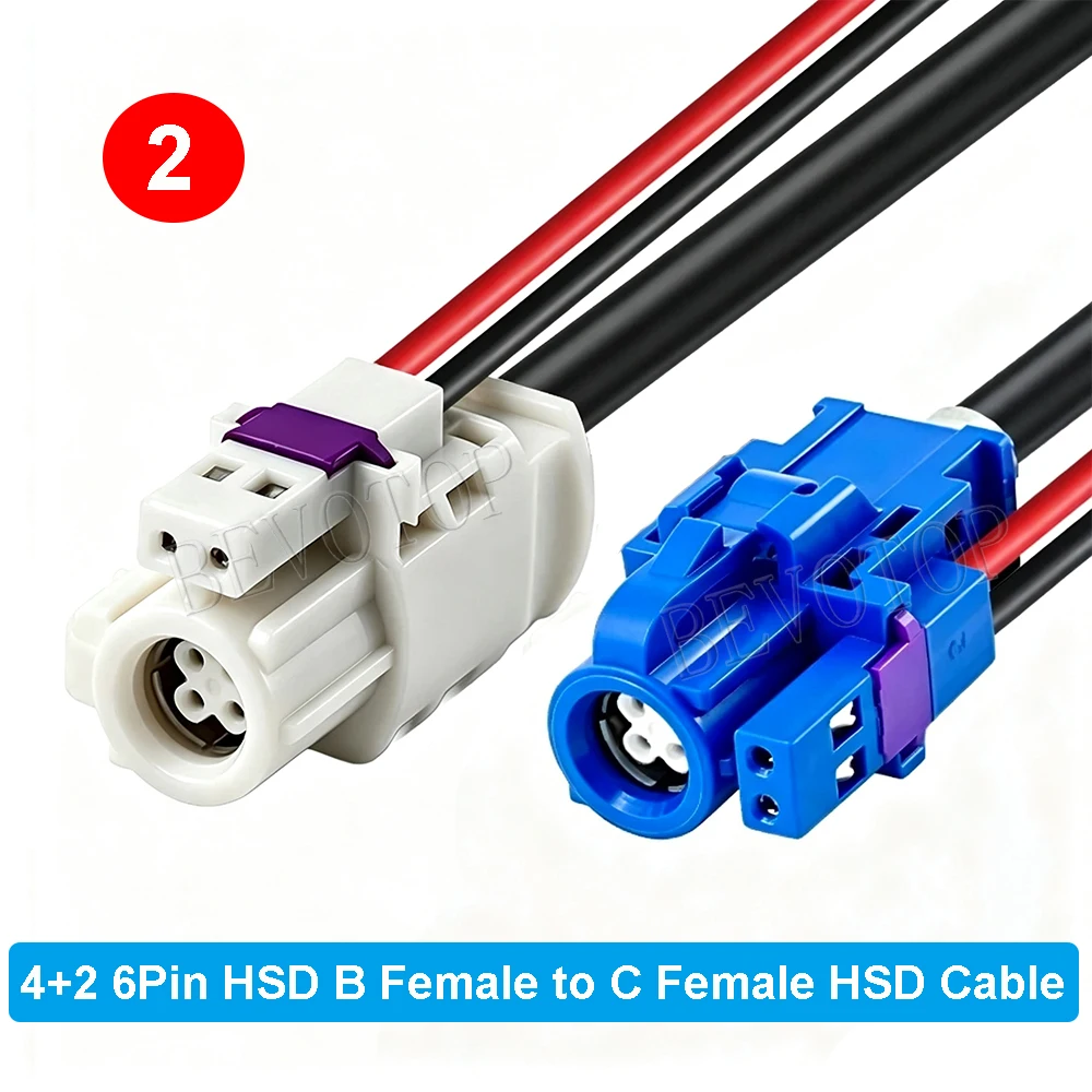 4+2 6Pin HSD LVDS Cable HSD Code A/B/C/D/E/H/Z Female Jack Connector High Speed DataTransmission LVDS Cable Custom-made Cable 3