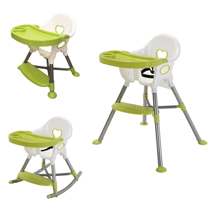 

3 in 1 Baby High Chair, Convertible Cradle Booster Seat, Toddler Feeding Highchair, Height Can Adjust Feed Chair With Steel Pipe