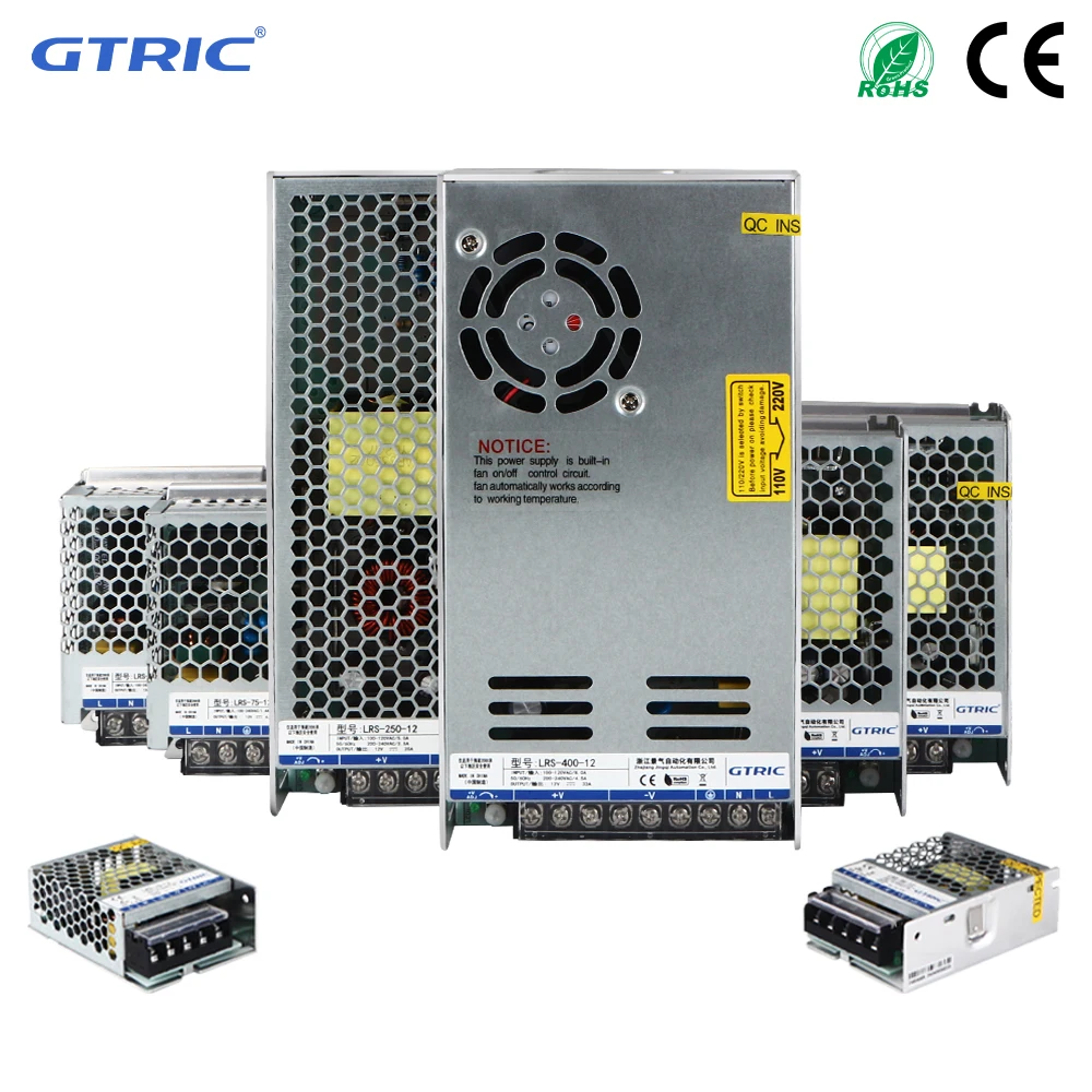 GTRIC LRS Series Switching Power Supply DC 12V 24V AC110-250V Transformer Power 35W 60W 75W 100W 120W LED Lighting Adapter