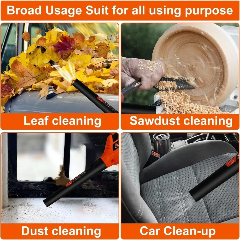 Cordless Blade Blower, 21V Handheld Electric Blade Blower with 2.0Ah Battery and Charger, 2-speed Mode