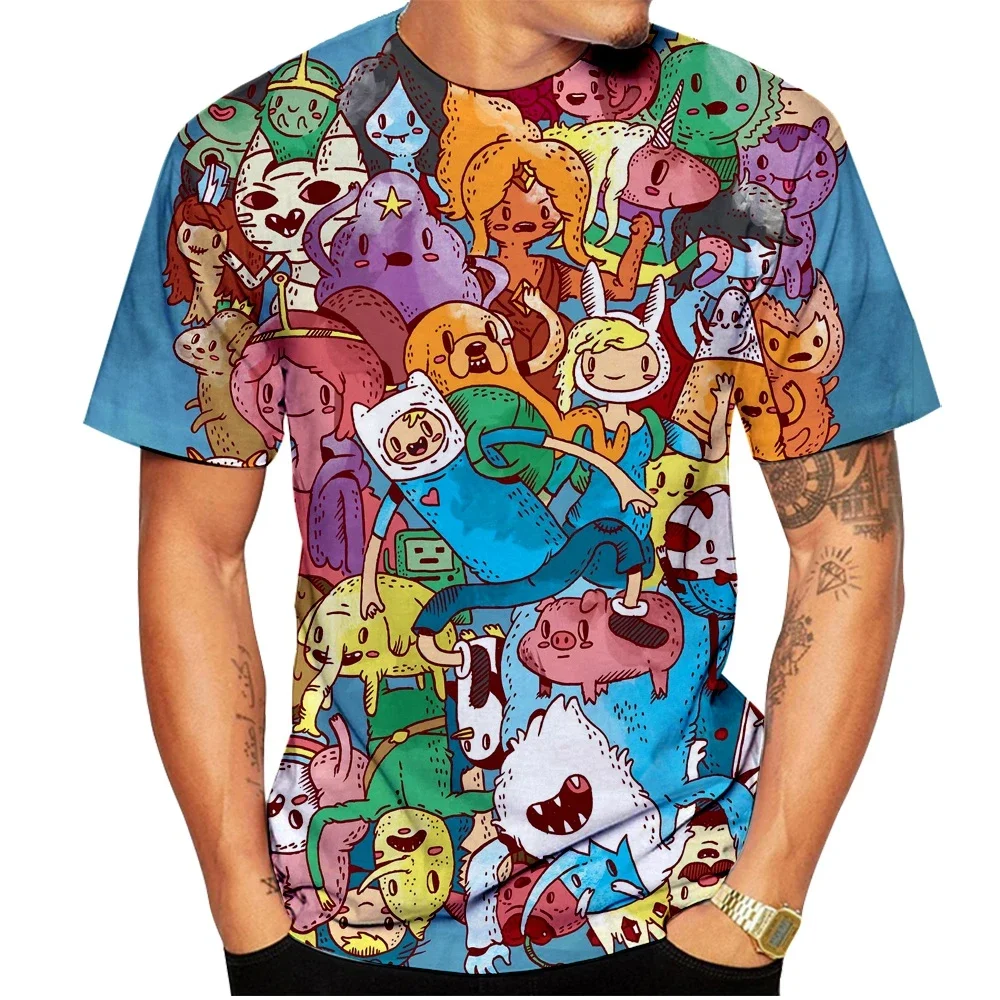 

Последняя мода «Время приключений» Мужские и женские футболки с круглым вырезом с 3D принтом Персонализированная повседневная модная одежда в стиле хип-хоп T