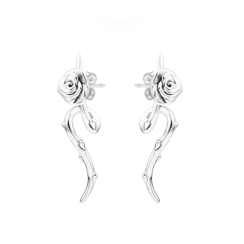 

Rose in Bloom Curved Stud Earrings 925 Real Money Piercing original sterling silver New IN Luxury Designer Fashion Earring Sets