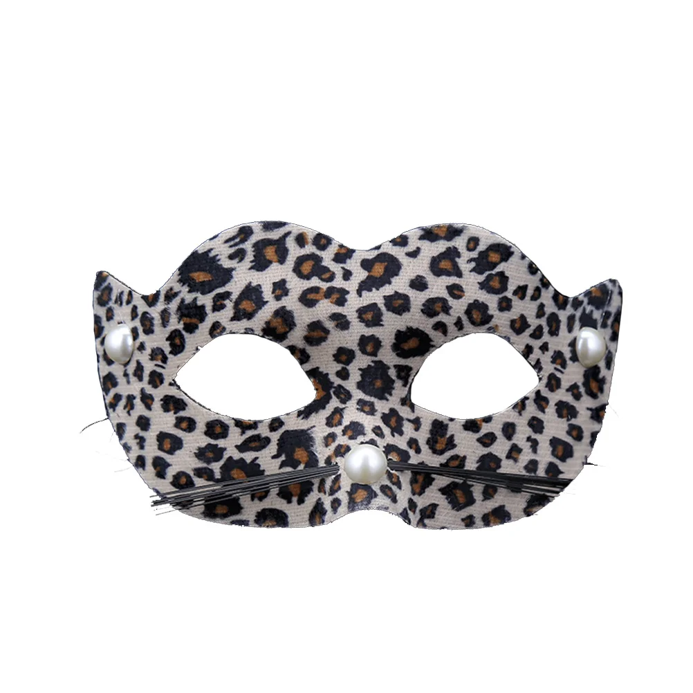 

Vintage Style Leopard Mask Comfortable Fit One Size Full Coverage Face Cover Creative Party Accessory for Costume Dance