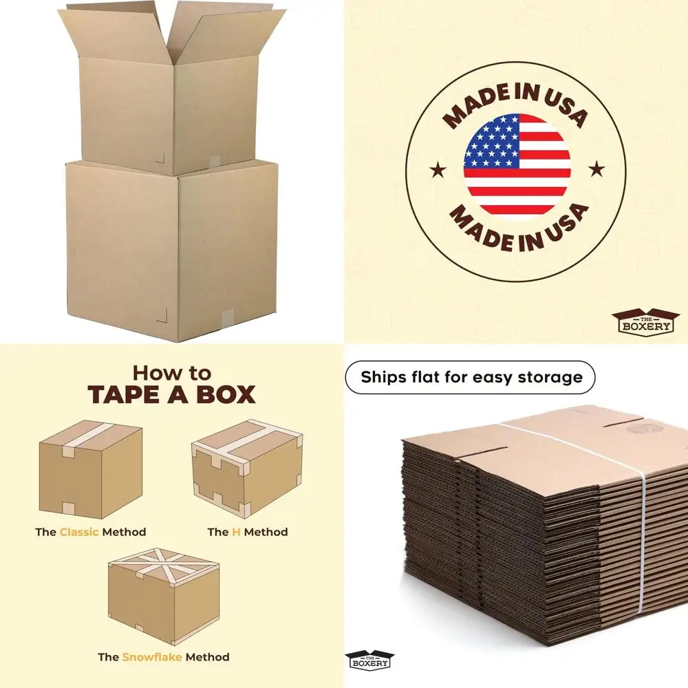 

18x18x6 Inches Brown Corrugated Cardboard Boxes, 25-Pack for Shipping, Packing, Moving, Storage - Durable, Eco-Friendly, Recycla