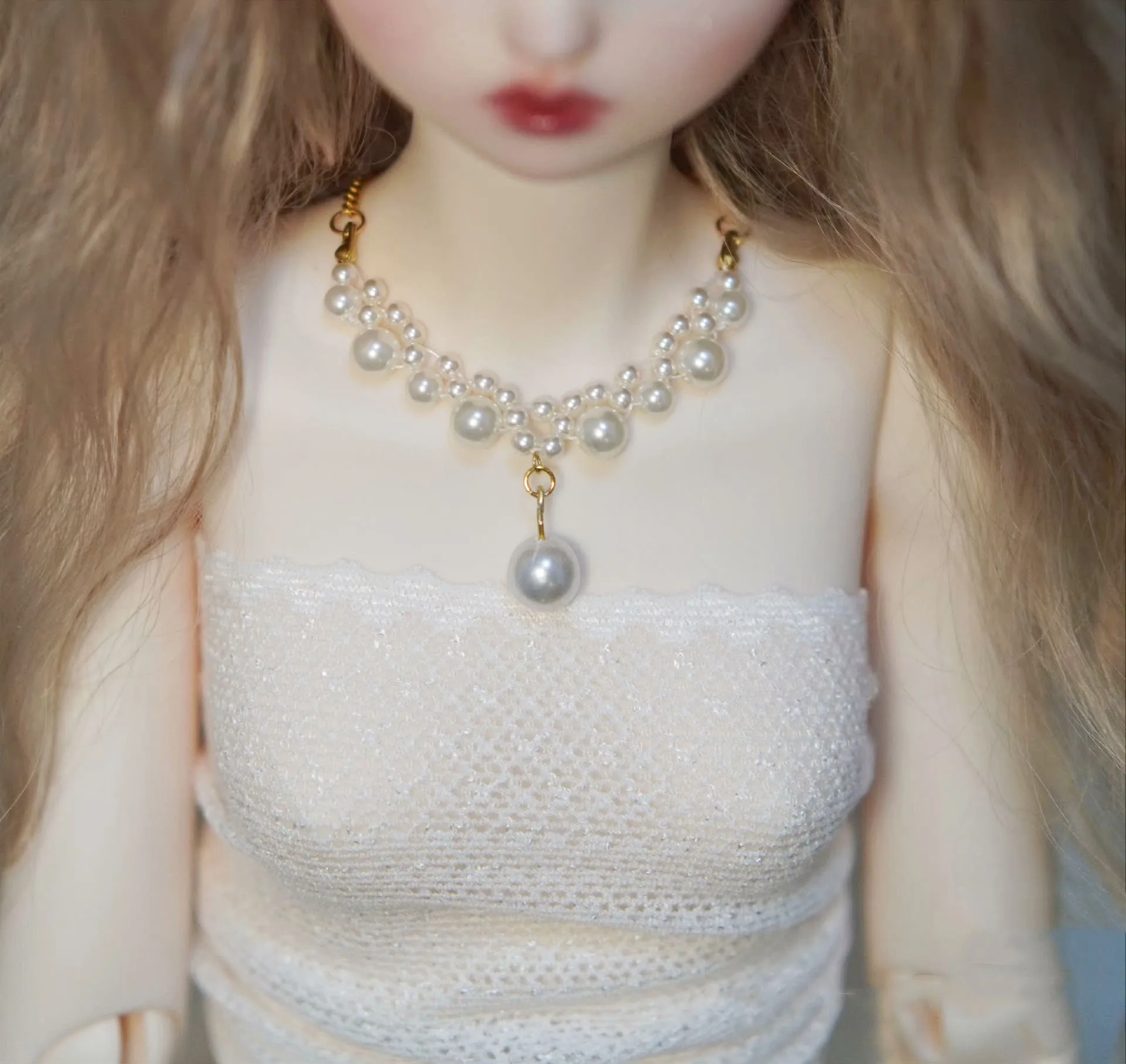 

Fashion Doll Accessories BJD 1/3 1/4 Pearl Necklace Free Shipping