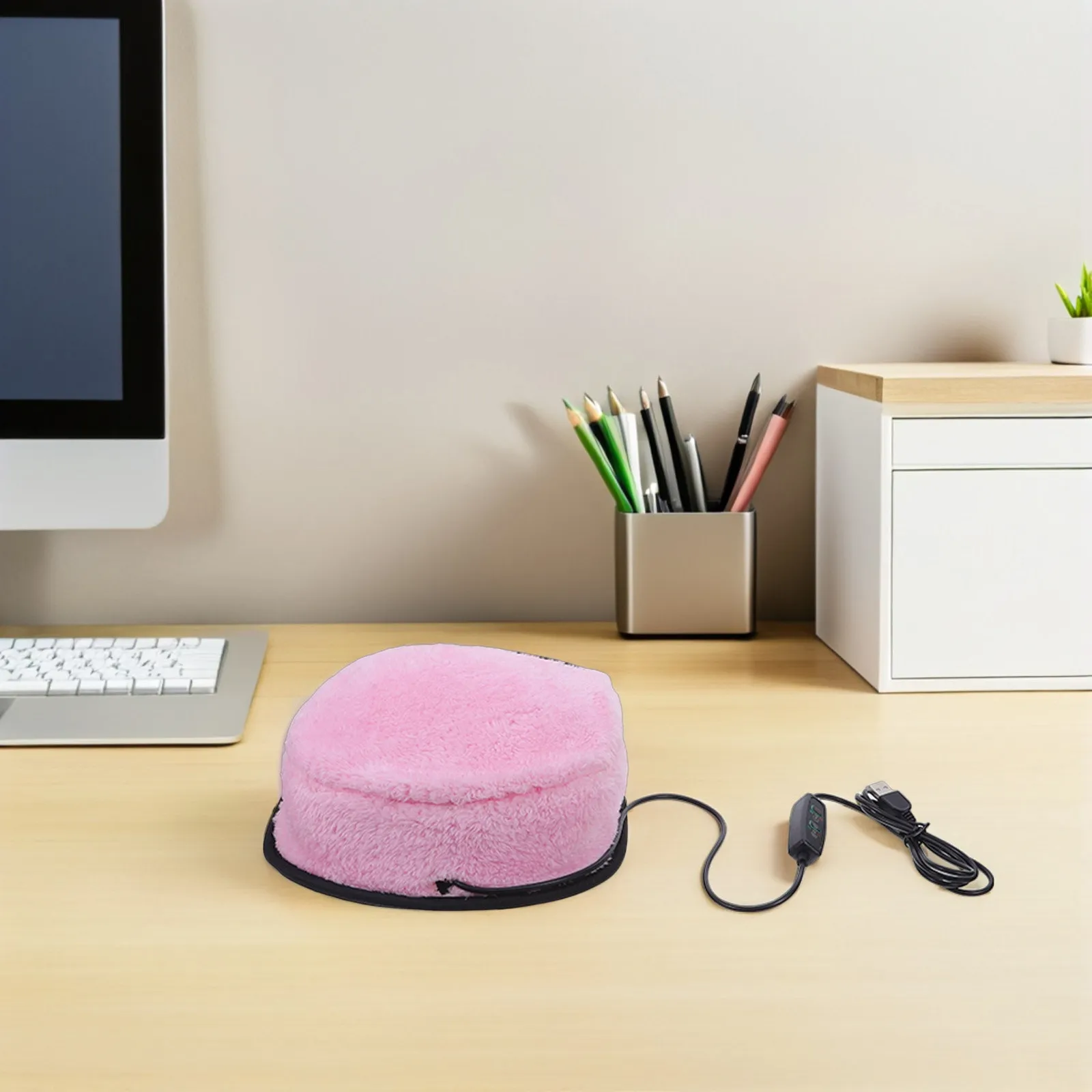 Winter Heated USB Mouse Pad Hand Warmer Soft Fleece Wrist Rest Warm Desk Pad Laptop Office Computer Accessories