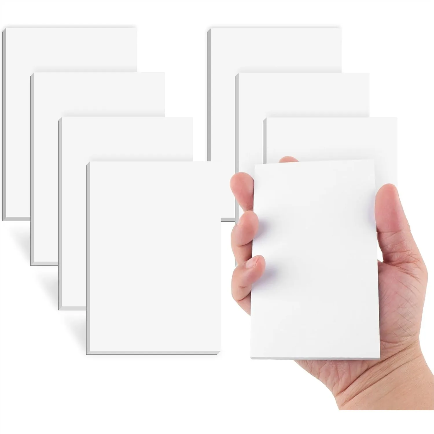 

Blank Note Pads 3x5 In 8 Pack 50 Sheets Each White Scratch Pads For Writing Quick Notes Grocery And Shopping Lists Small Server Notebook