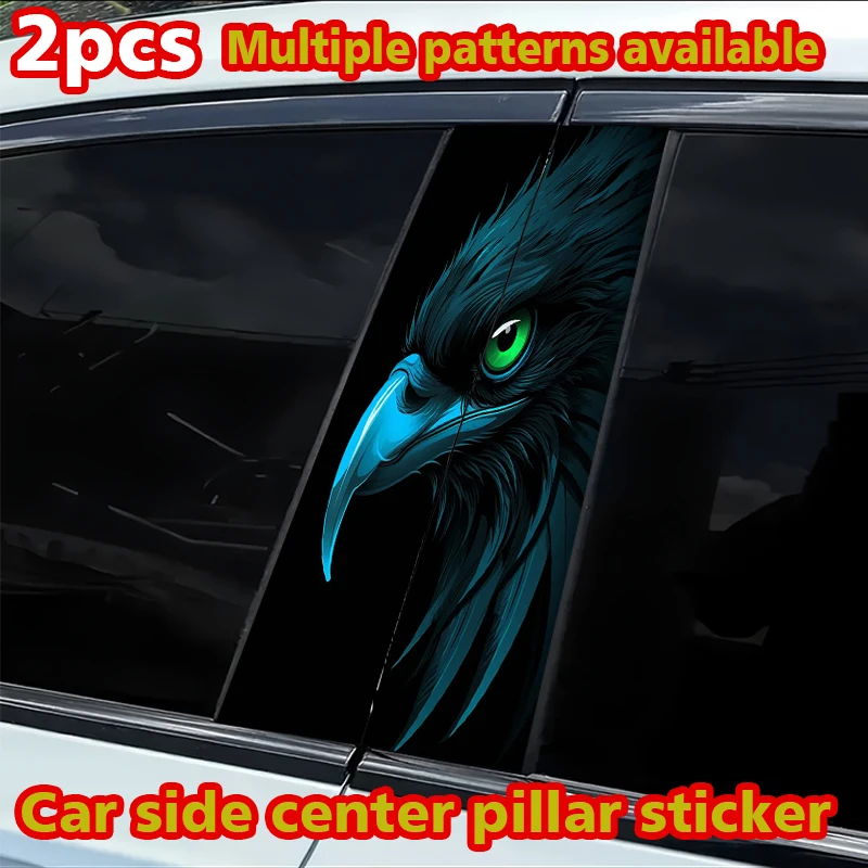 

2 car center pillar stickers Eagle Head B-pillar scratch protection sticker
