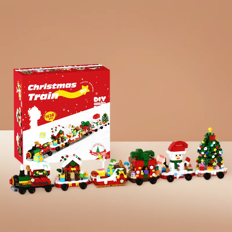 Christmas Gifts moc building blocks santa claus Micro Particle Building Blocks DIY Bricks Assembly Model toy for Children 6 year