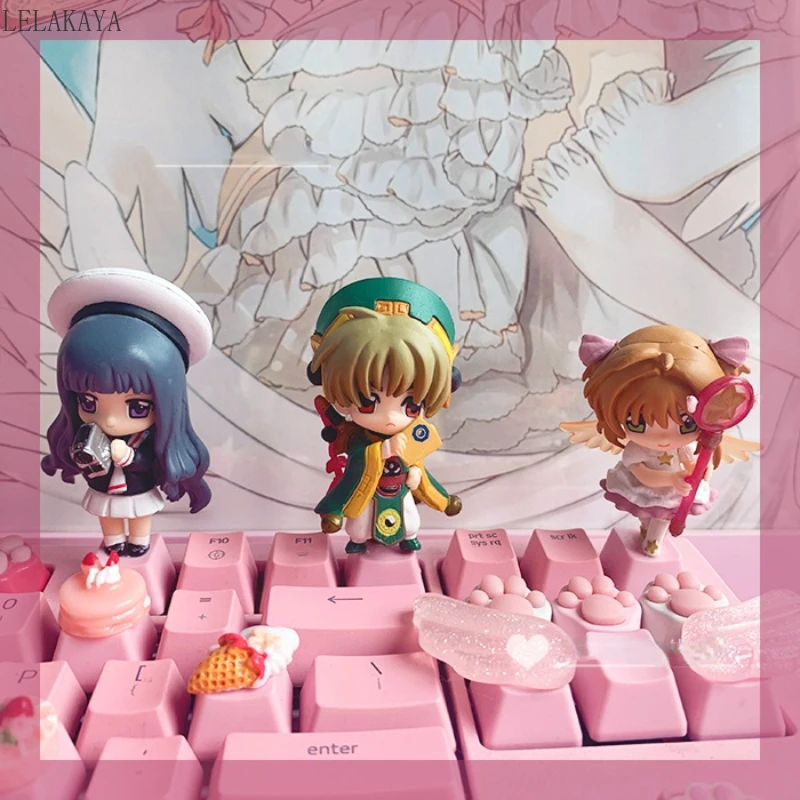 Cute Pink Keycap Card Captor Sakura Mechanical Keyboard Keycaps Lovely Cartoon Anime Modeling Keycaps DIY Key Cap for Girls