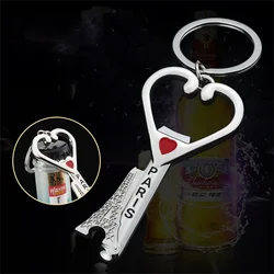 Creative Heart Bottle Opener Keychain Kitchen Tools Bar Keyring Eiffel Tower Corkscrew Key Holder Gift Accessories Bag Ornaments