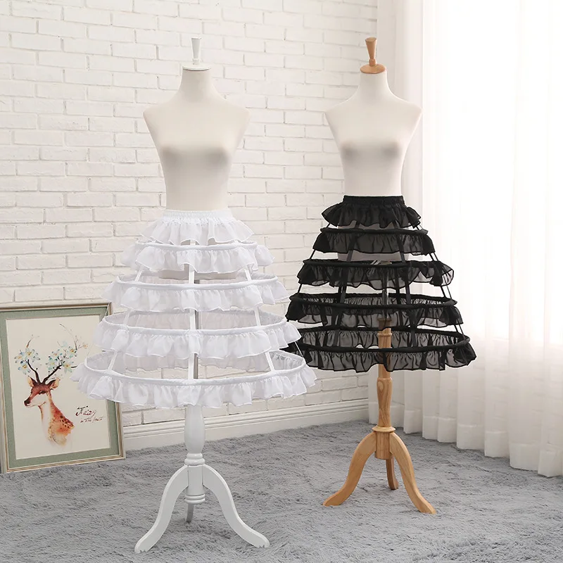 Lolita 4-Layer Birdcage Support Lolita Fishbone Daily Violence Crinoline Bell-Shaped Support A- line Dress Ruffled