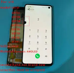 Bilashmart 6.1'' super amoled with dot line burn scratches SAMSUNG Galaxy S10 G973 SM G973 all version lcd Display Digitizer Assembly