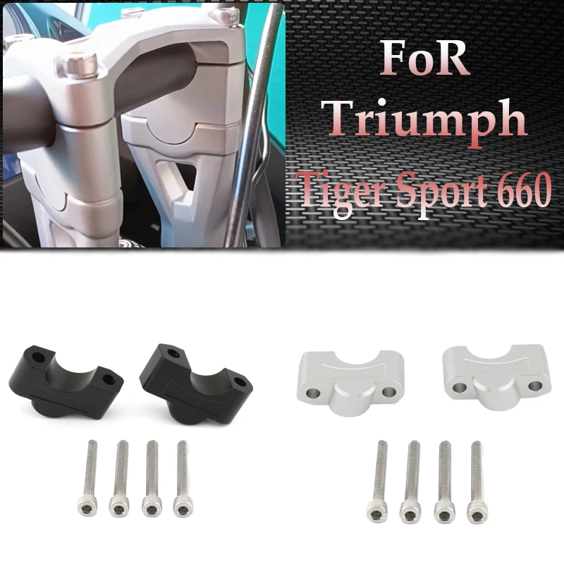 

For Tiger Sport 660 Tiger 660 2022 2023 2024 Accessories Handlebar Risers Up30mm Move Back 21mm Handle Bar Mount Clamp Adapter