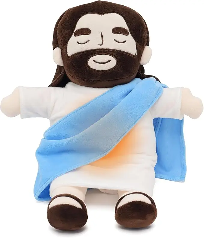 Jesus Plush Breathing Soothing Jesus Stuffed Animal Heart of Jesus Toy Savior Doll Church Sunday School Religious Easter Gifts